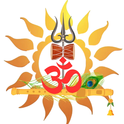 HI Sanatani logo with Om sign,Trishul, Krishna Flute & Sudarshan Chakra combination