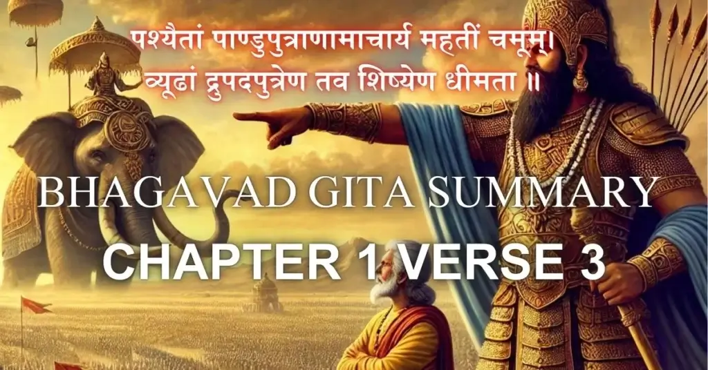 Bhagavad Gita Summary Chapter 1 Verse 3 with meaning and explanation