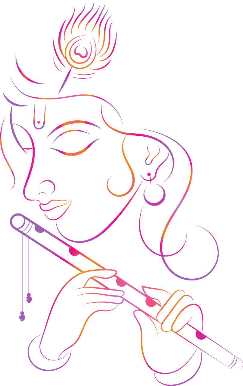 Krishna with Flute background image