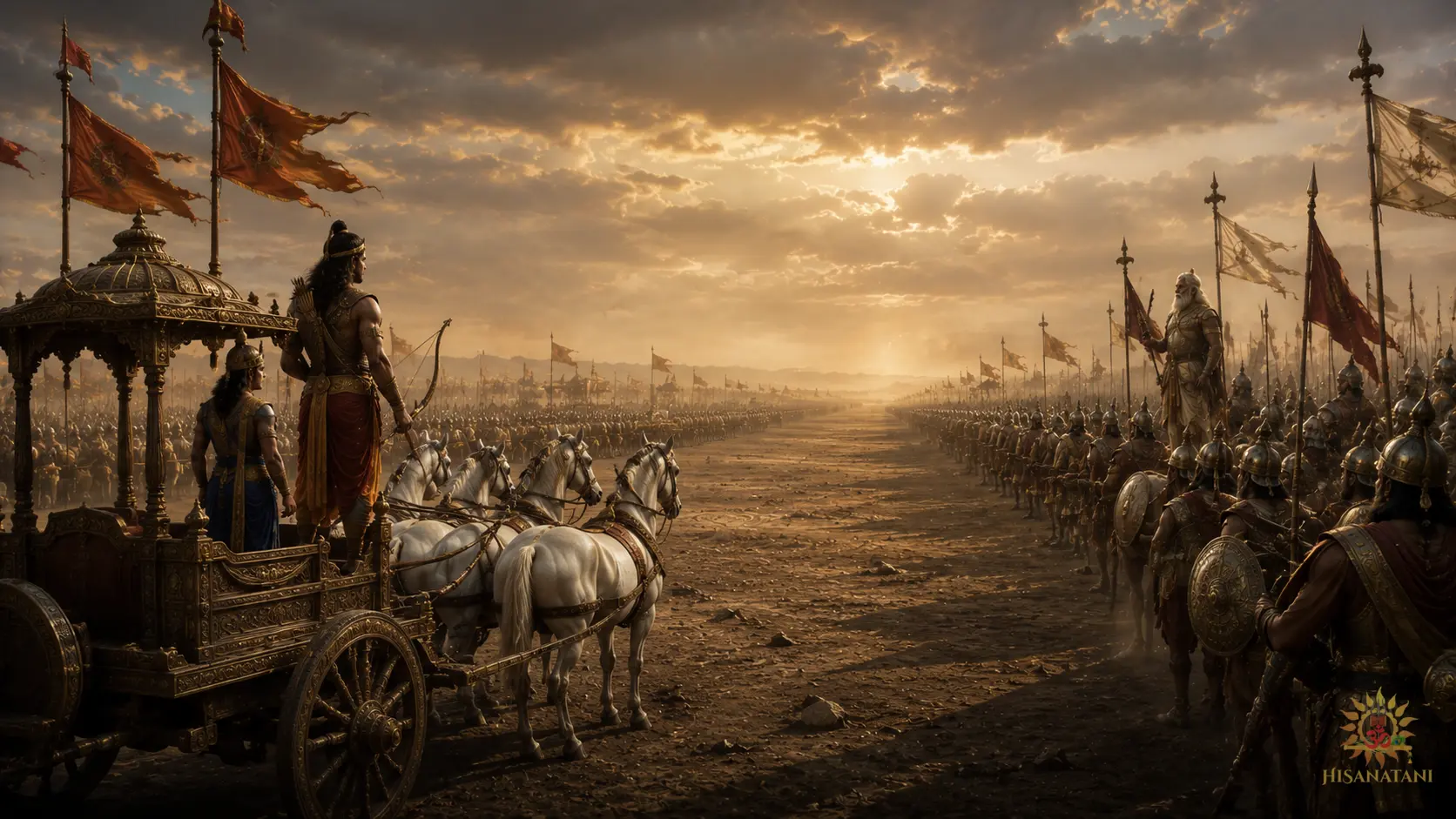 Arjuna faces relatives across Kurukshetra, Bhagavad Gita 1.32 Summary, Bhagavad Gita Chapter 1 Verse 32, purpose over achievement.