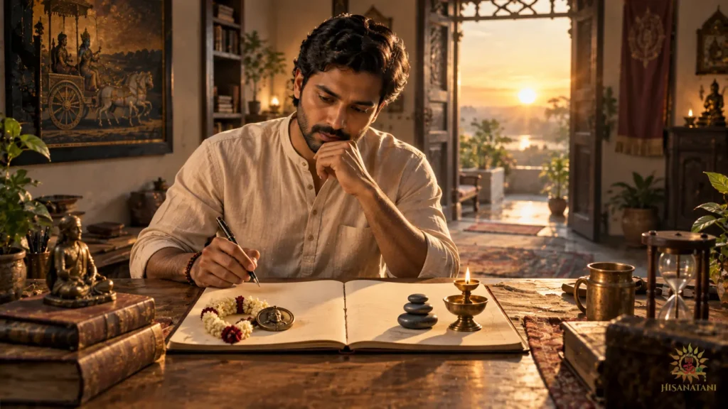 A professional prepares for an honest conversation in Bhagavad Gita 2.4 Summary, turning respect and evidence into courageous action.